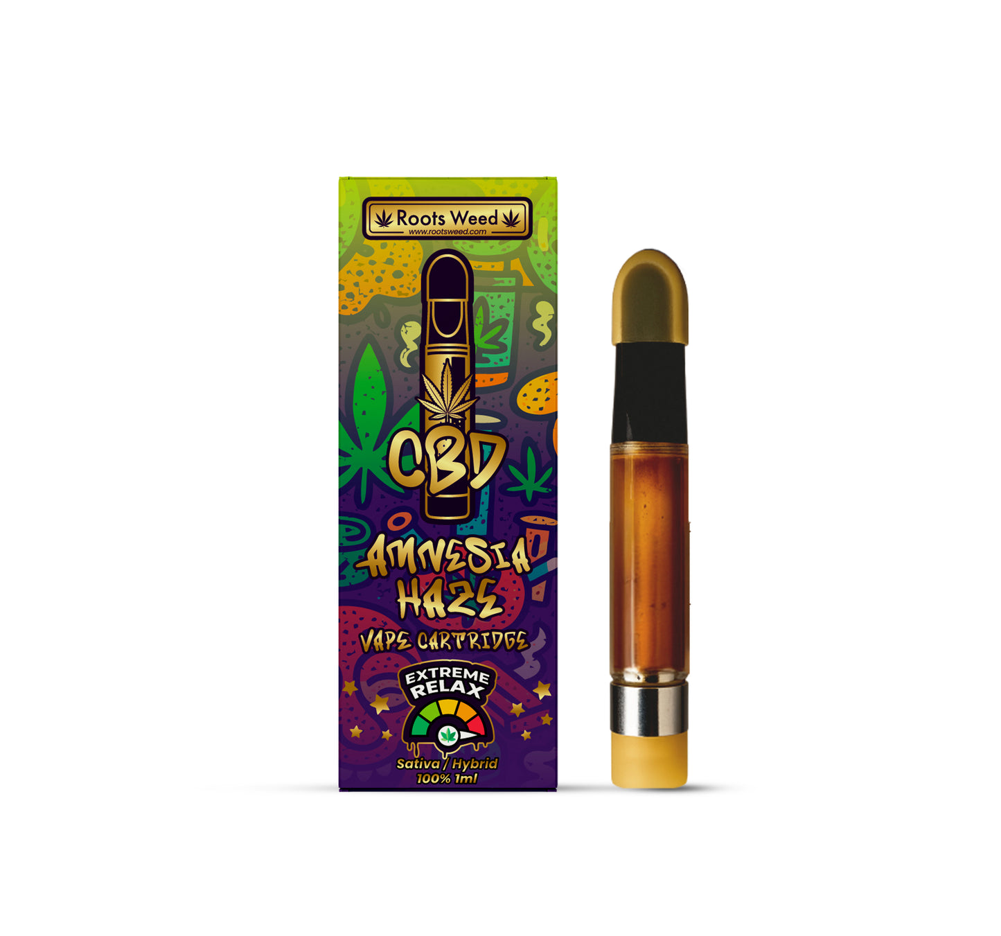 VAPE CARTRIDGE AMNESIA HAZE CBD 95% 1 ML.