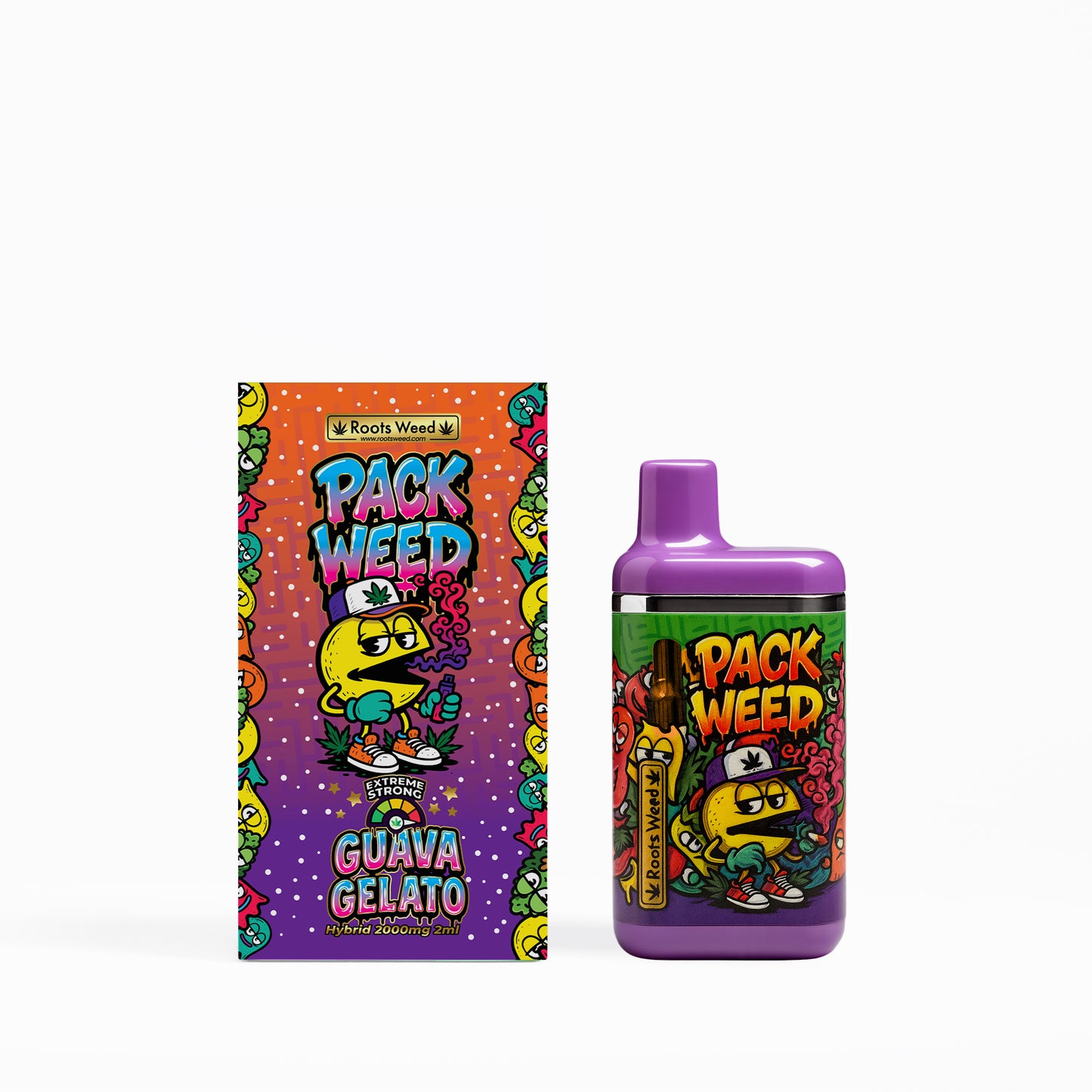VAPE PACK WEED GUAVA GELATO 2 ML HYBRID 2000 MG 10-OH 95%